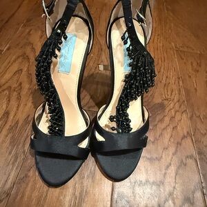 Betsey Johnson Black Beaded Heels